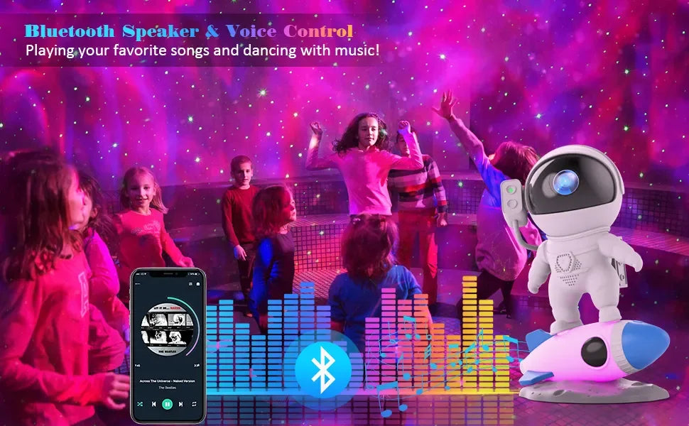 Rocket Astronaut Galaxy Projector w/ Remote Control