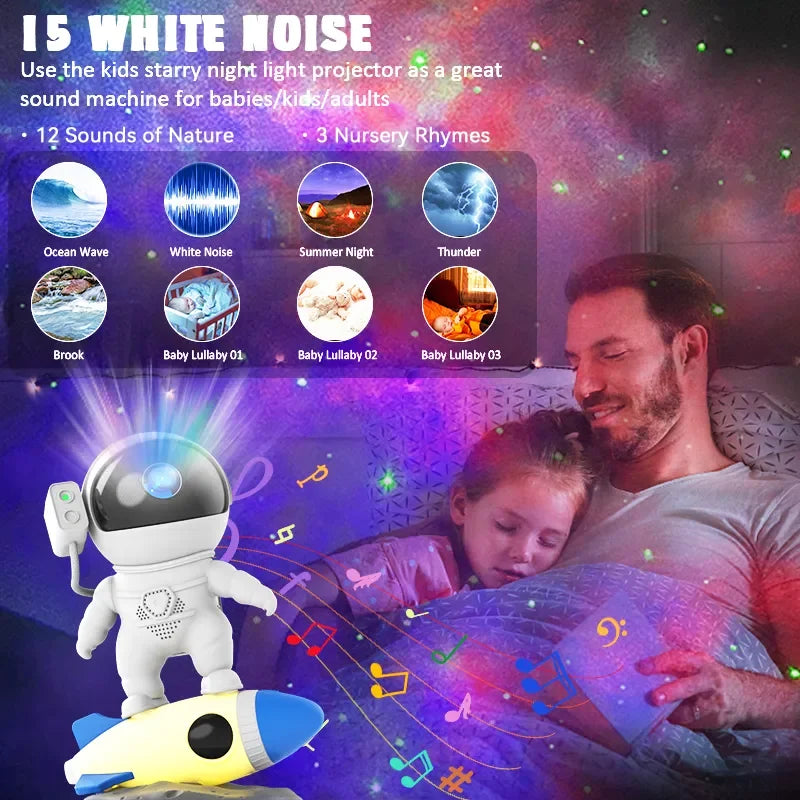 Rocket Astronaut Galaxy Projector w/ Remote Control