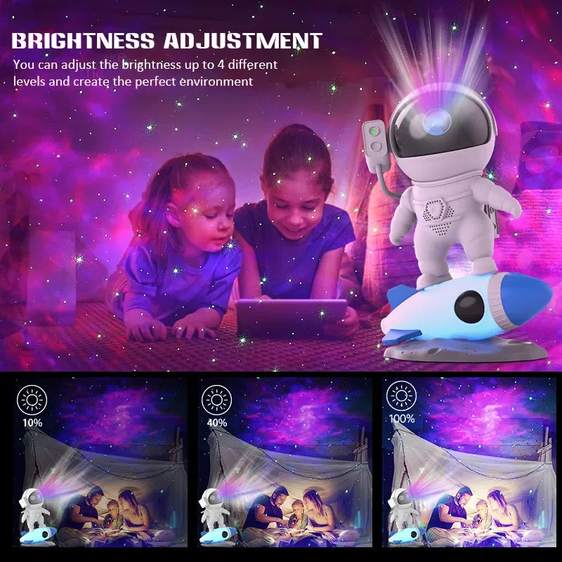 Rocket Astronaut Galaxy Projector w/ Remote Control