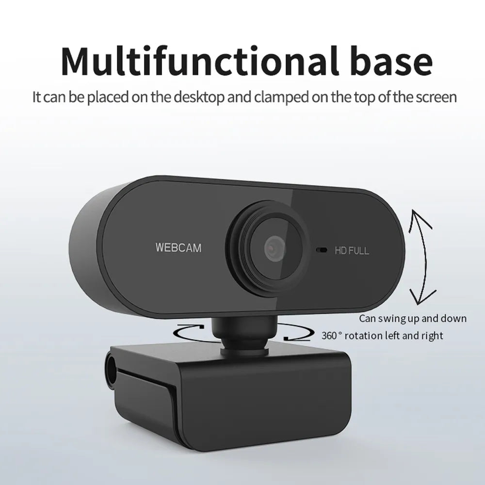 1080p Clip On Webcam - (30 FPS, Built in Microphone, Plug and Play)