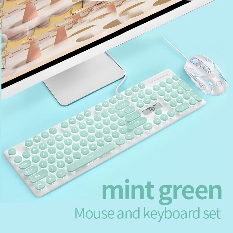 Elegant Keyboard Mouse - Mint Green