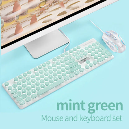 Elegant Keyboard Mouse - Mint Green