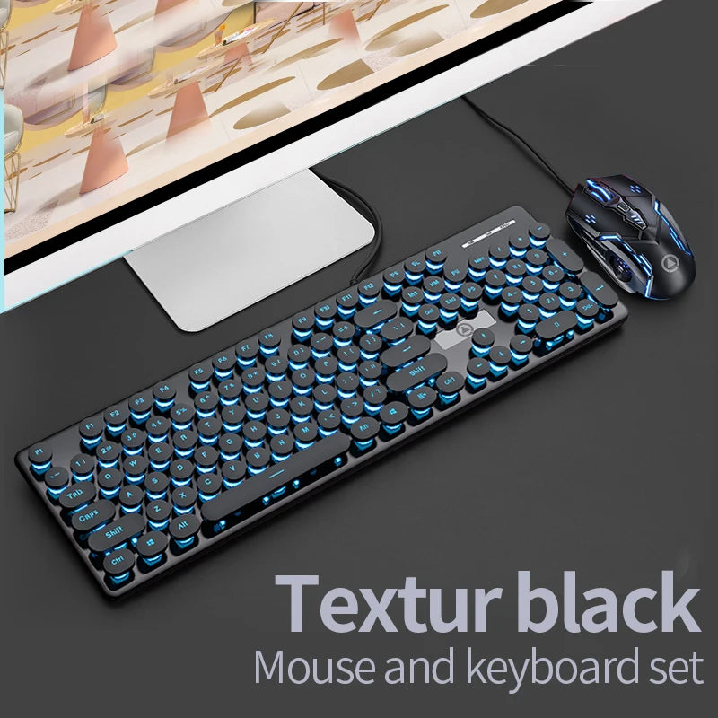 Elegant Keyboard Mouse - Textur Black