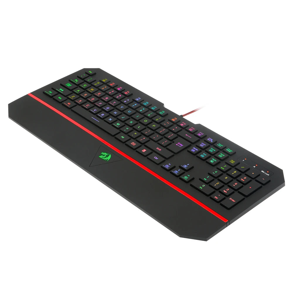 RedDragon 104 Key RGB Silent Gaming Keyboard With Wrist Wrest