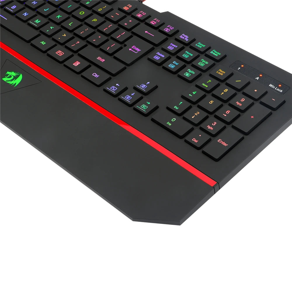 RedDragon 104 Key RGB Silent Gaming Keyboard With Wrist Wrest