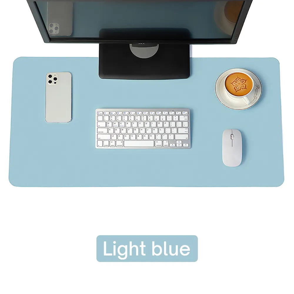 Blue Leather Desk Protector