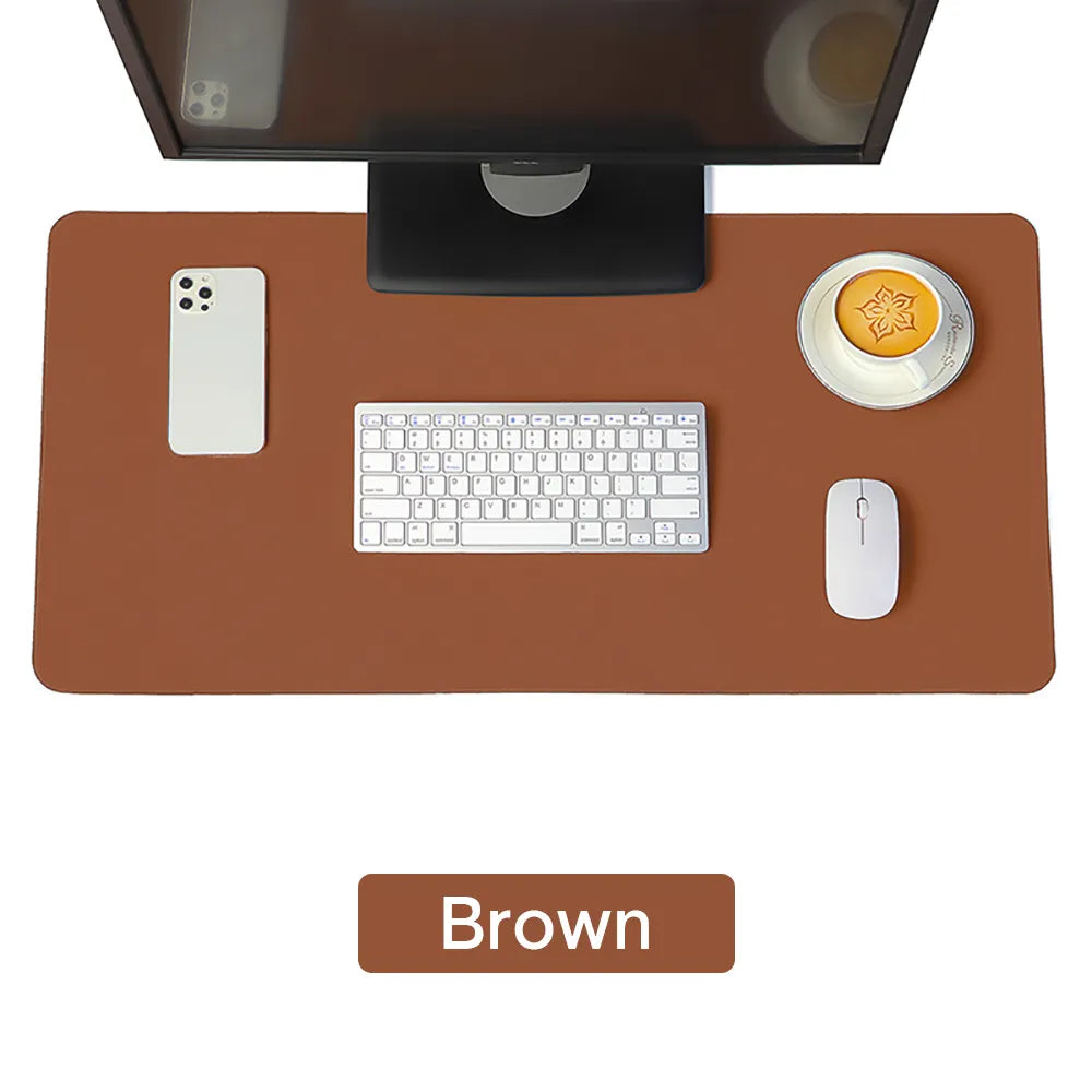 Brown Leather Desk Protector