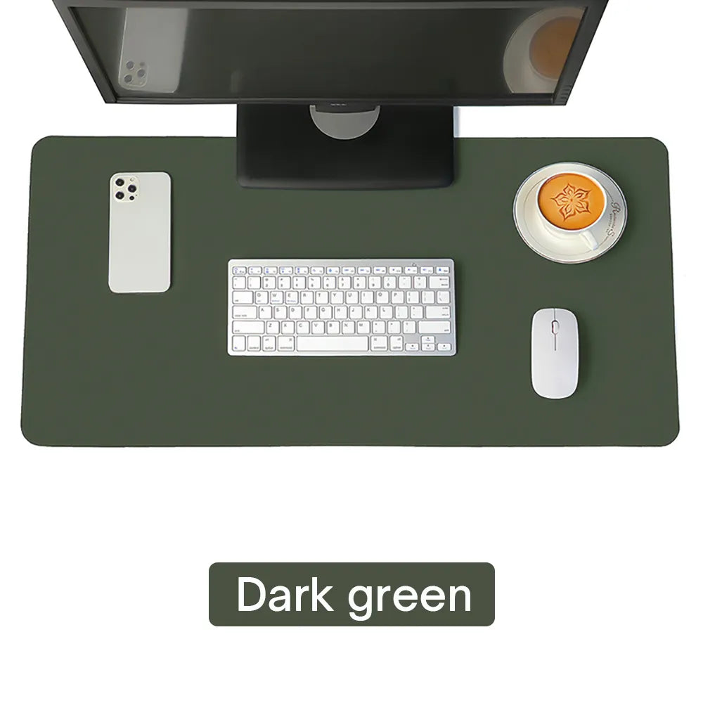 Dark Green Leather Desk Protector