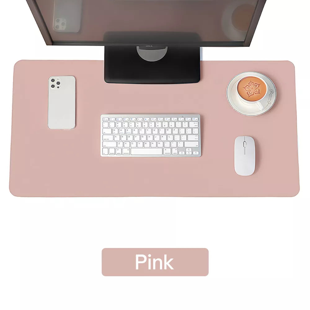 Pink Leather Desk Protector