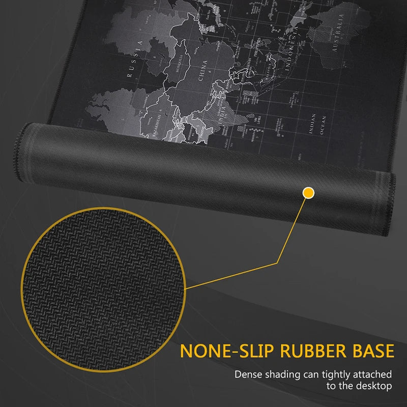 World Map XXL Mouse Pad - Anti-slip, Stitched Edge