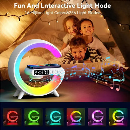 Multifunction Wireless Fast Charging Stand Speaker RGB Night Light Station