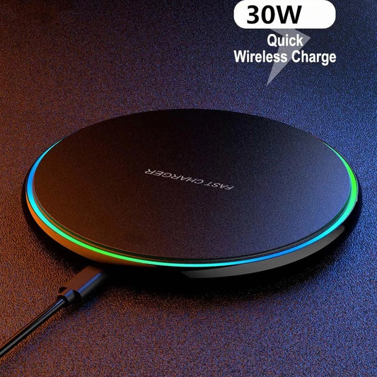 30W Wireless Charger USB C Fast Charging Pad Quick Charge QC 3.0 For iPhone, Samsung, LG, etc.