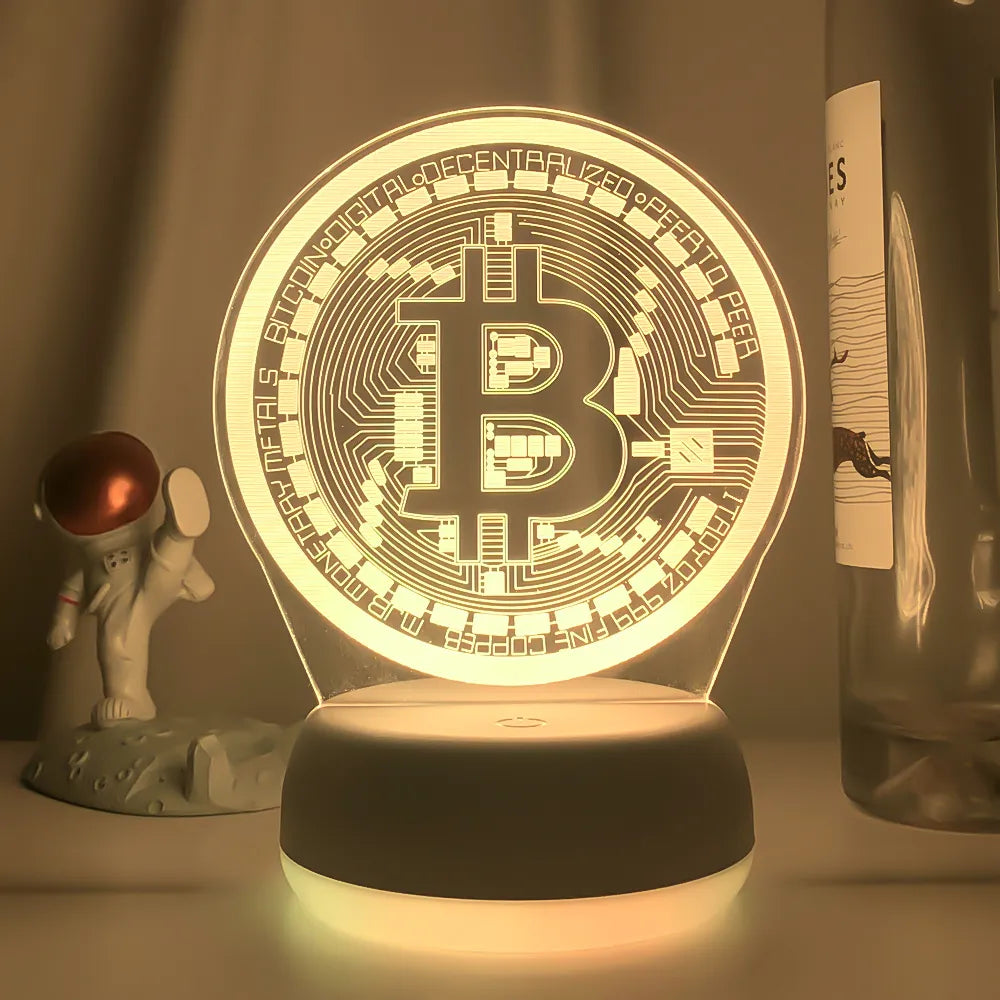 Bitcoin RGB LED Lamp Light with Remote Control (16 colors, Various Mod ...