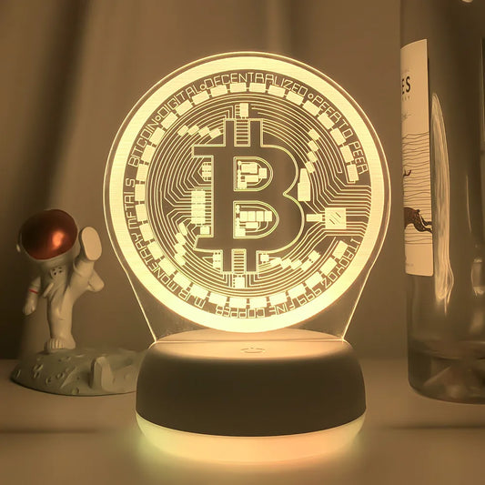 Bitcoin RGB LED Lamp Light with Remote Control (16 colors, Various Modes, Various Base Styles)