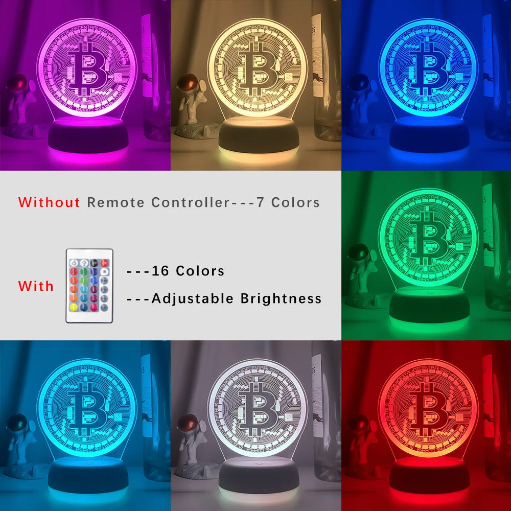 Bitco Electronics Led Bitcoin RGB LED Lamp Light with Remote Control (16 colors, Various Mod ...